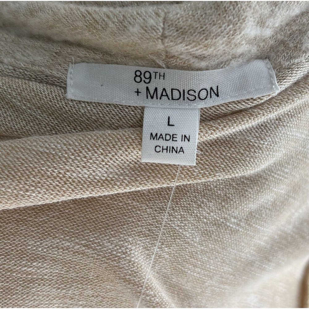 89th And Madison L Oatmeal Boho Open Front Cardigan NWT New - Picture 7 of 8
